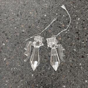 Set Of Two Glass Angel Ornaments